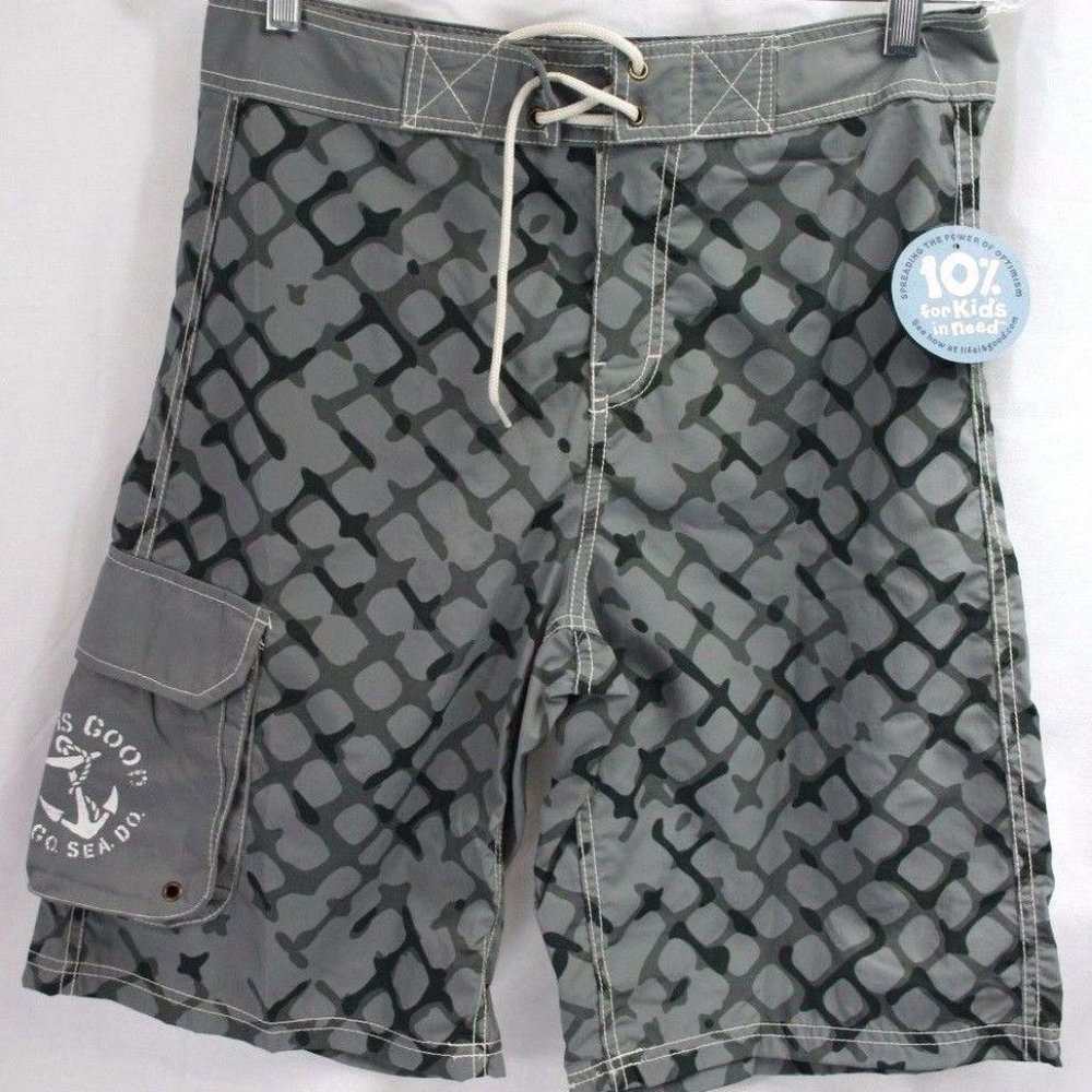 NWOT Mens Life is Good Cargo Board Shorts GO SEA DO